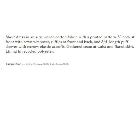 H&M Delicate Floral Cottegecore Puff Sleeve Flounce Trim Dress - M - Picture 2 of 8